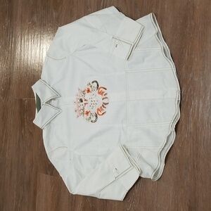 (8) Lanalee Embellished Beaded Sequins Bohemian Alternative Slightly Sheer Top